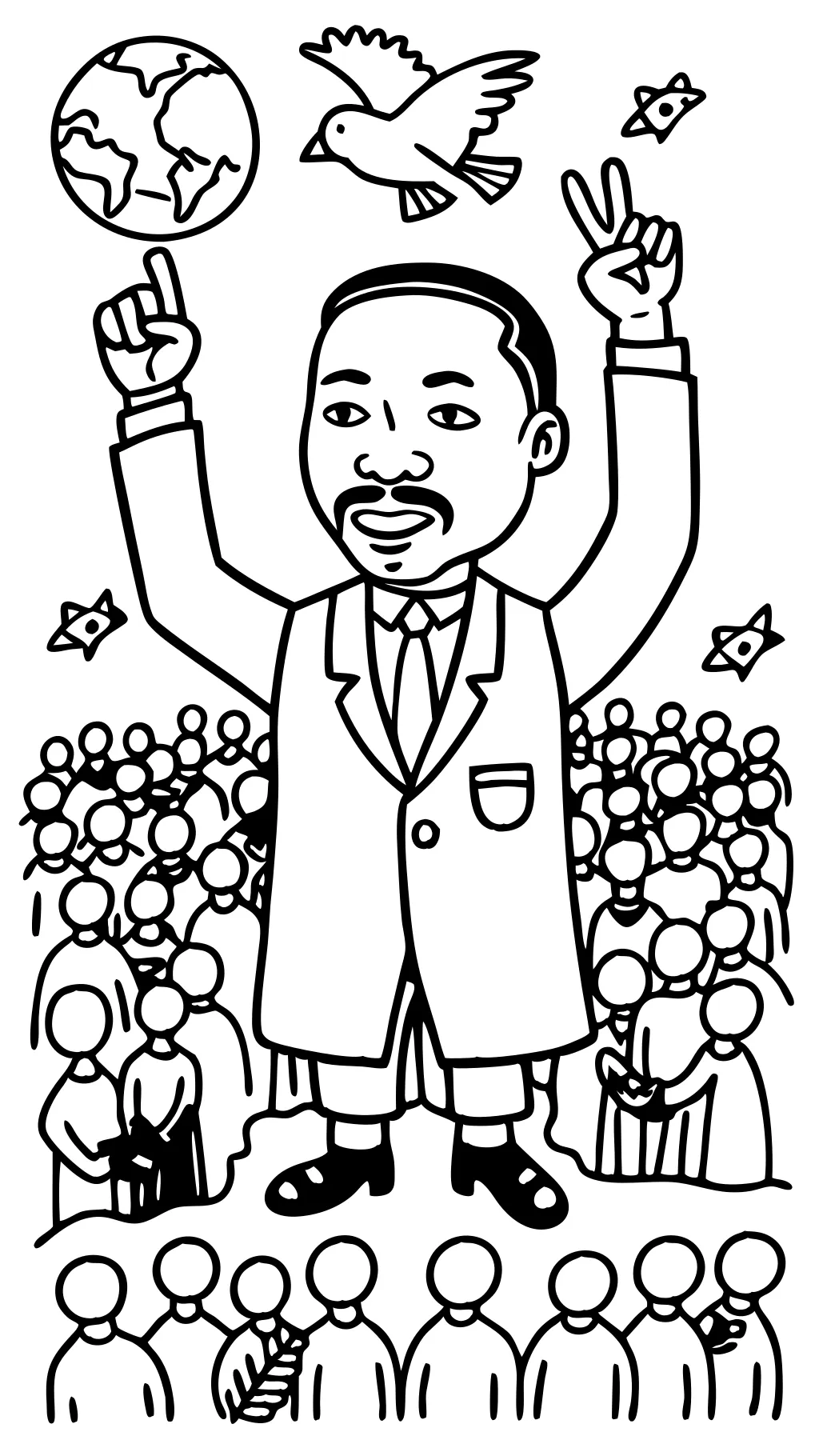 Página para colorear mlk